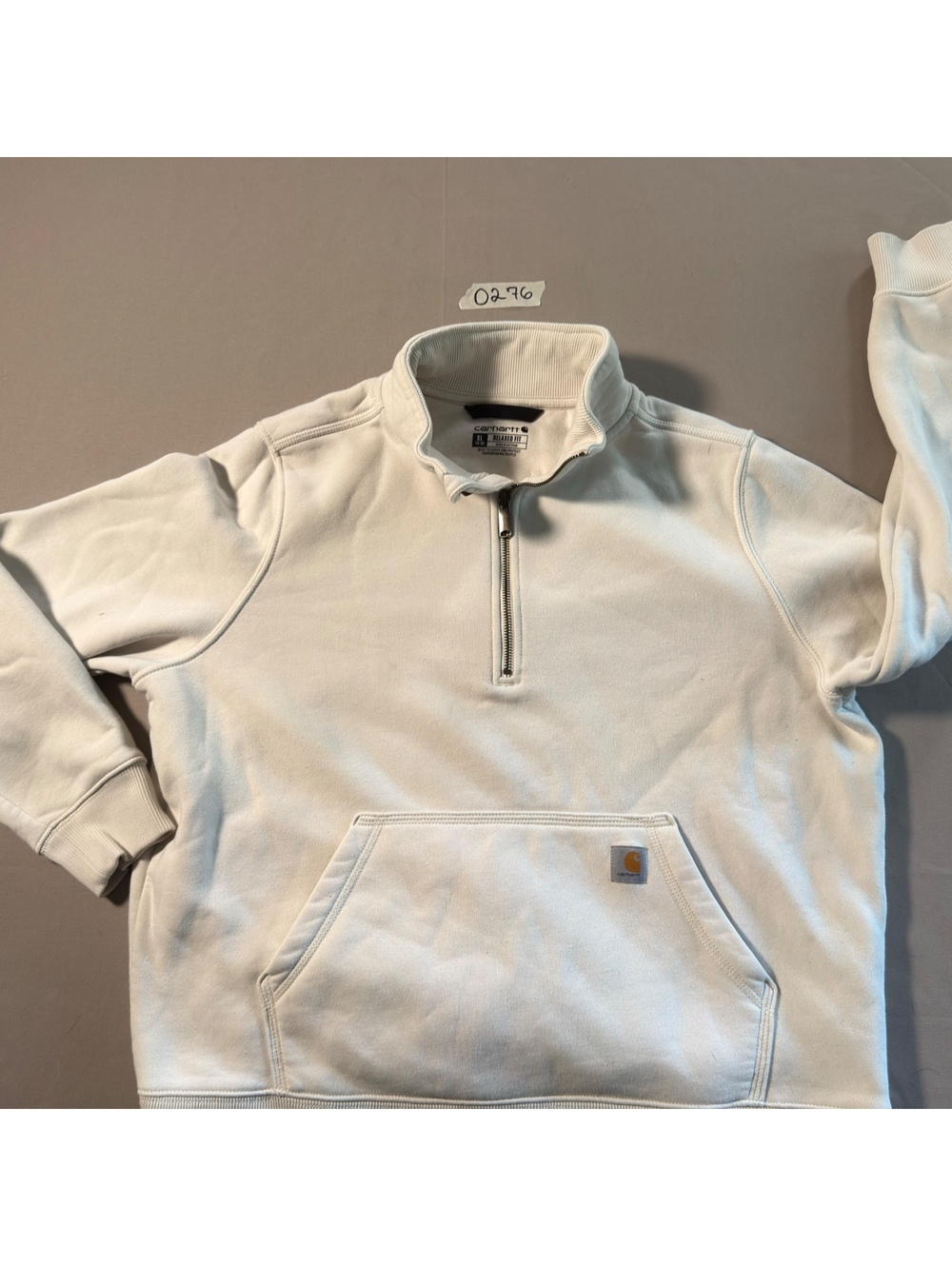 Carhartt white quarter-zip sweatshirt